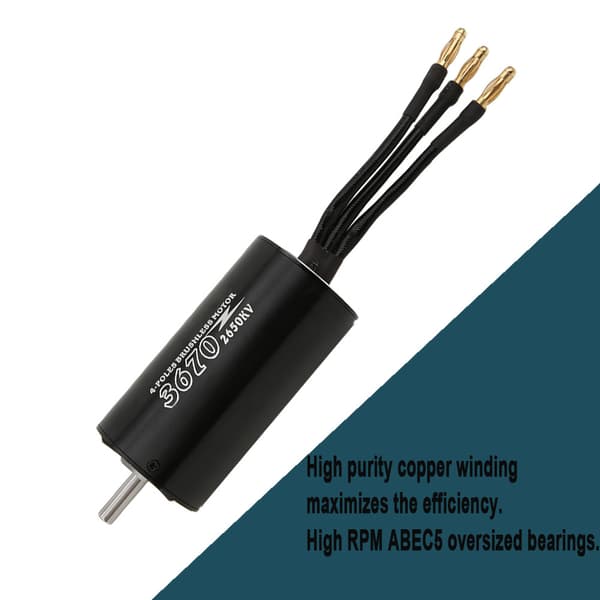 Til SURPASS HOBBY Ikke-induktiv børsteløs motor Sort til 5,0 mm 3670 2650KV RC-båd