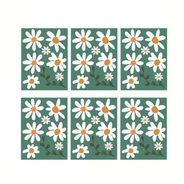 Vindusbilde blomster dekorativt veggklistremerke