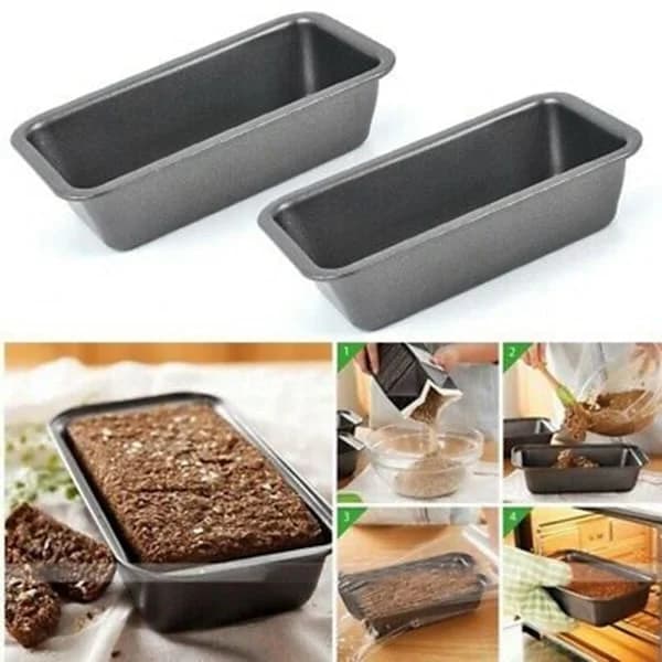 2 brødforme til bagning, non-stick kulstofstål, brødform, bageplade, toastform, kage, brød, bagværk, toast, rede[co]