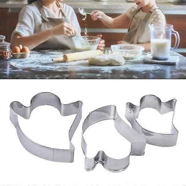 3 Pcs Halloween Ghost Molds Cookie Cutters Cake Molds in Stainless Steel