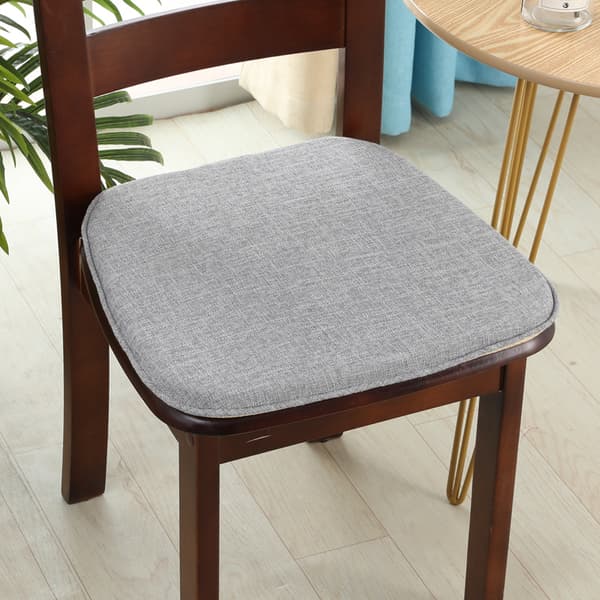 Liukumaton keittiötuolin pehmuste nauhoilla, memory foam 45*42CM, ruokatuolin pehmuste - vaaleanharmaa