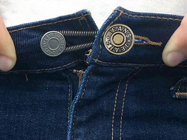 24 stk. Usynlige Jeans Forlængerknapper Elastisk Taljeforlænger Spænde [DB]