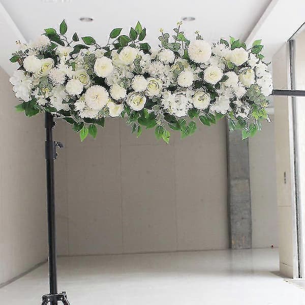 1 stk 50 cm Silke Peon Girlander Blomst Kunstig Rose Ranke, melkehvit