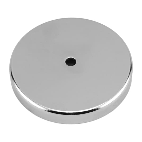 10-pack runda magnetlås med 0,5 cm mitthål, 3,6 cm diameter, 0,7 cm tjocklek, 7,3 kg, silver