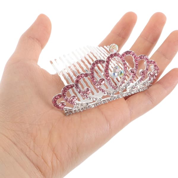 2 pientä prinsessakruunahiuskampaa strassikivillä lapsille