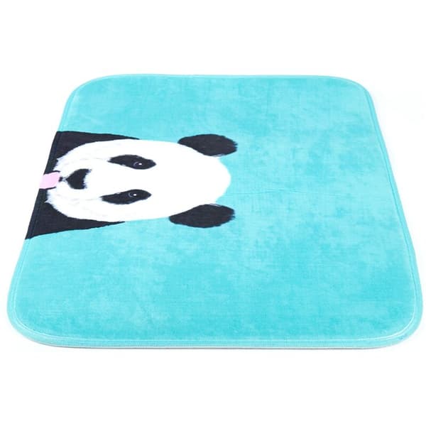 Dørmatte innendørs dekorasjon sklisikker utendørsmatte 40 cm x 60 cm (blå panda)
