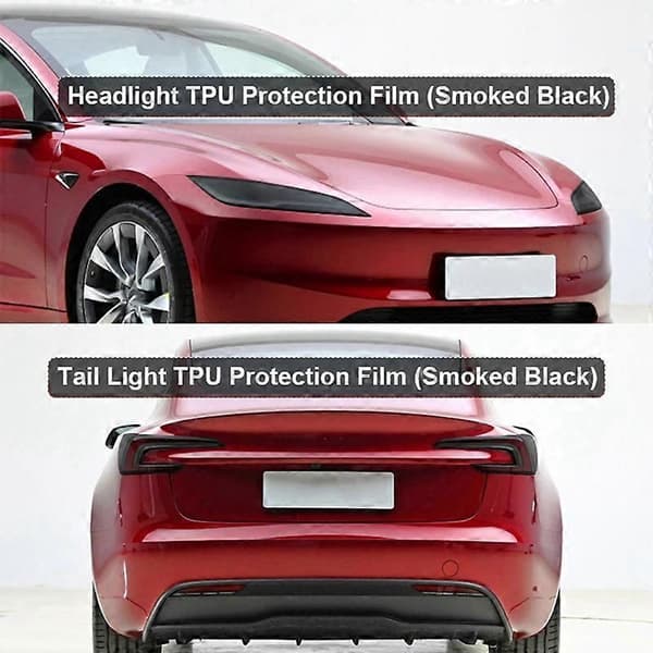 For Model 3 2024 Headlight+Taillight Protective Film TPU Headlight Taillight Sticker Protection