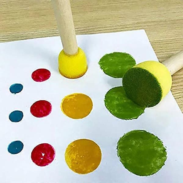 60 Pieces Round Foam Paint Brushes, Painting Tools, Brush Set, Suitable for Children
