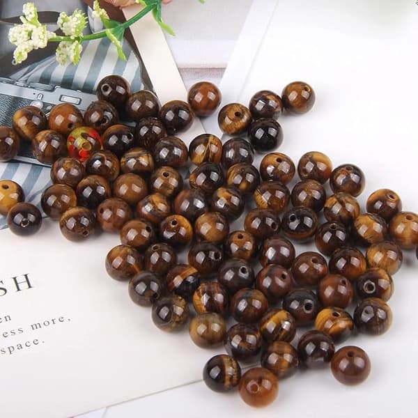 Lim 8mm Natursteinsperler Steinperler DIY Perlesett Litoterapi