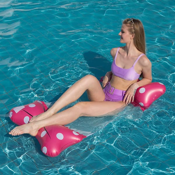 2-pack pool uppblåsbara, 4-i-1 simbassäng hängmatta vatten hängmatta Bow tie
