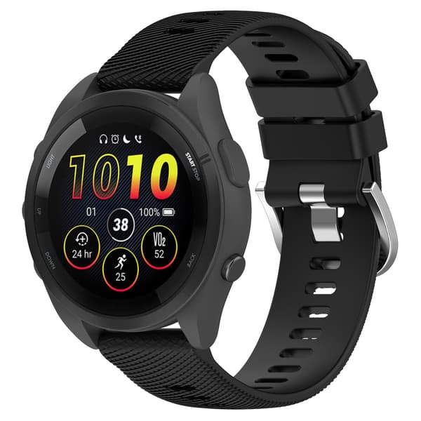 Urrem silikone Garmin Forerunner 265S Sort Garmin Forerunner 265S 18 mm