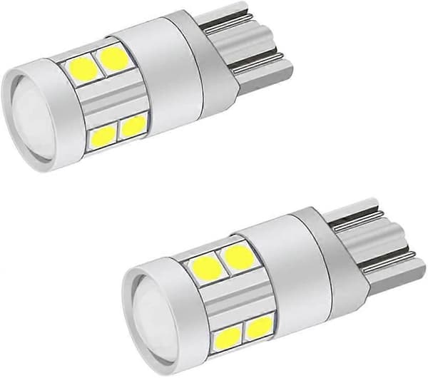 T10-3030-9SMD2.4W LED-lampa, 12V 24V Vit 6000K, med Projektionslins (4-pack)