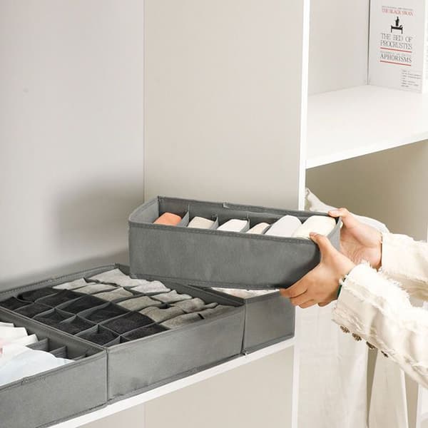 Foldable Non-Woven Fabric Drawer Organizer for Underwear, Bras, Socks. Small Compartment Organizer.