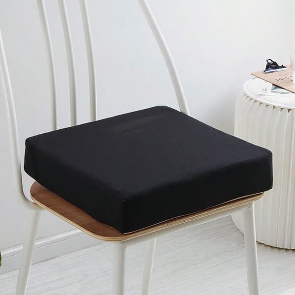 High-Density Foam Seat Cushion, 50x50x5cm Lightweight & Comfortable (Black) Black