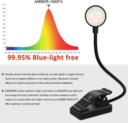 LED-ladattava lukulamppu, lukulamppu 12 kirkkaustasolla, klipsilamppu
