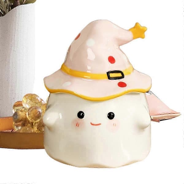 Halloween Ghost Pattern Ceramic Mug with Lid - 350ML, Perfect for Halloween Celebrations at Home