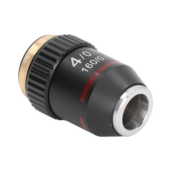 Achromatic Microscope Objective 4X High Magnification Lens 20.2mm Interface Thread Standard RMS