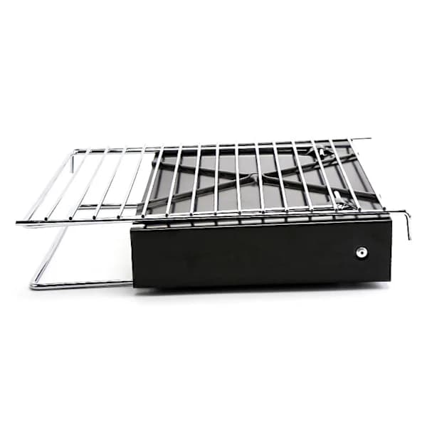 Portable Charcoal Grill Foldable Space-Saving Design with Cleaning Brush for Picnics, Camping, Garden and Balcony Black
