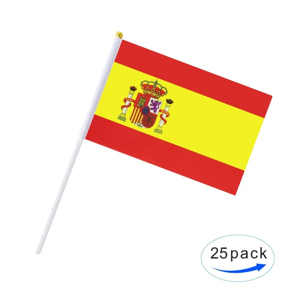 25-pak håndholdte små mini-flag Spanien Spain