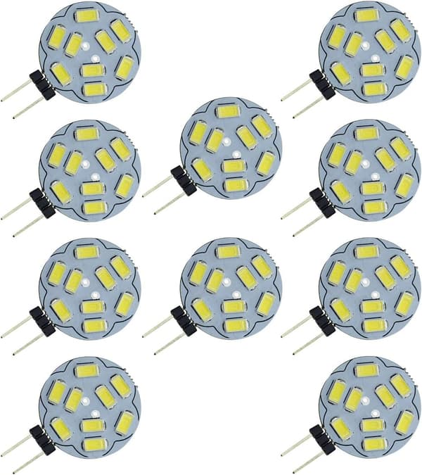 10-pakning G4 9 LED SMD 5730 12V AC/DC Dobbelstift Innfelt Belysning LED-lamper 20W Halogenlampe Erstatning