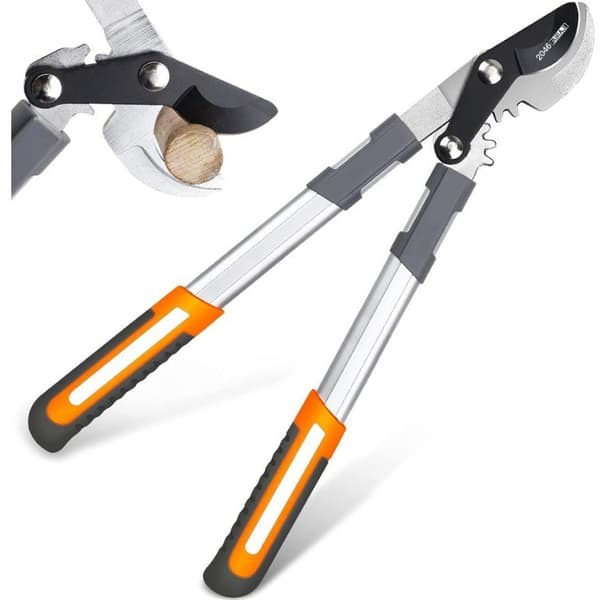 Professional Pruning Shears 50cm with SK5 Blade - Cuts 3cm Branches, Gear Cutting System, Robust Aluminum Handle, Compatible with Various Strengths