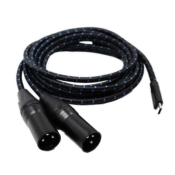 TypeC til 2XLR Kabel UsbC til 2XLR Adapterkabel for Lydutstyr 200cm 200cm