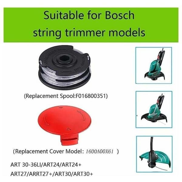 Erstatningsspoler for gresstrimmer Ø1,65 mm 6,1 m Kompatibel med Bosch ART 24 27 30 24+ 27+ 30+ AdvancedGrassCut36 ART 30-36 Ll