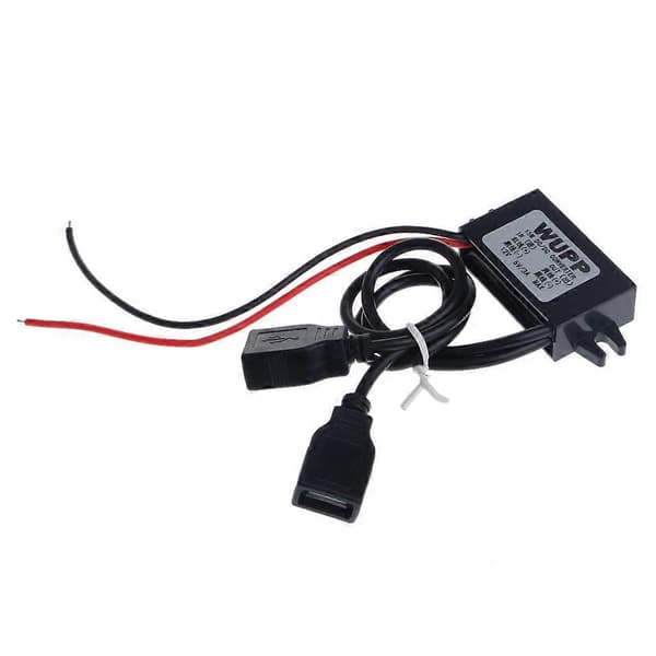 DC/DC-omformer 12V til 5V Strømadapter 3A 15W USB Bilkobling Lademodul