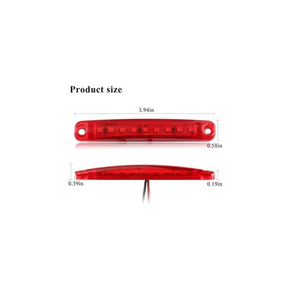 10 stk sidelys 9SMD 12-24V Superlyse sidemonterte LED-lamper for sideposisjoner på lastebiler, frontposisjonslys, motor