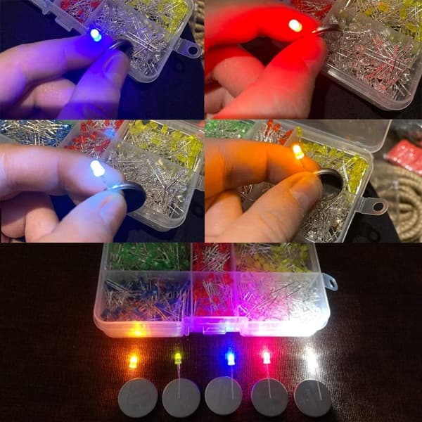 500 kpl 5 mm:n LED-lamppuja, valodiodit, lajitelma