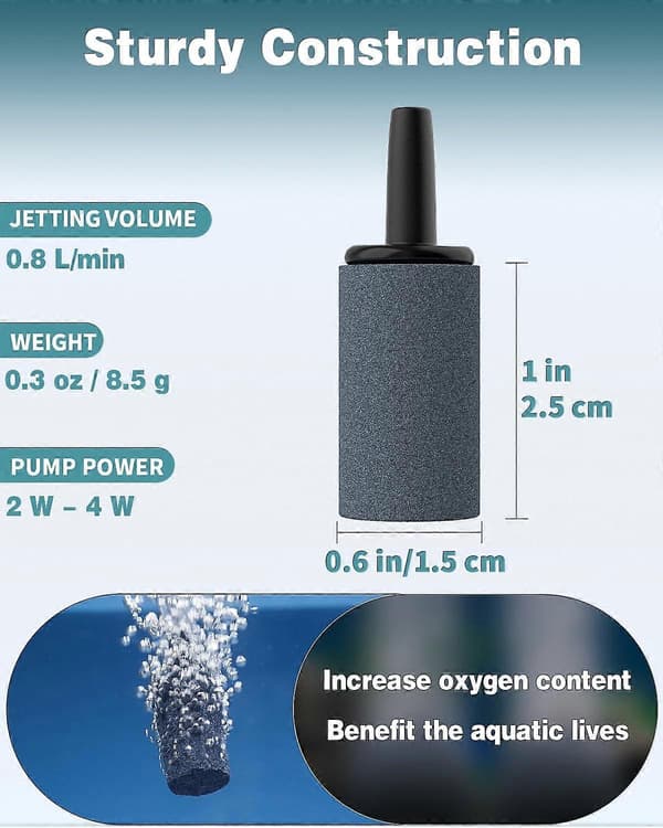 Akvarium Luftsten 1 Tomme, Luftsten Iltsten Boblediffusor til Nano Luftpumper Små Spande og Akvarier, 10-pak