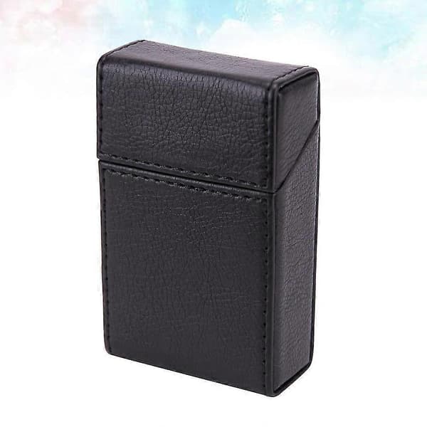 1 pc PU Leather Cigarette Case Premium Business Cigarette Box Portable Cigarette Holder For Men black
