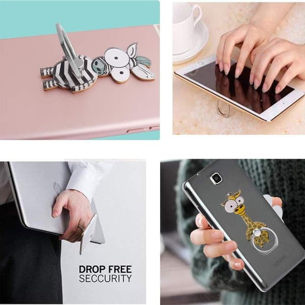 4 stk. telefon Baguupport, metalringholder 360º rotationsringgreb til mobiltelefonholder, tabletholder, bilholder
