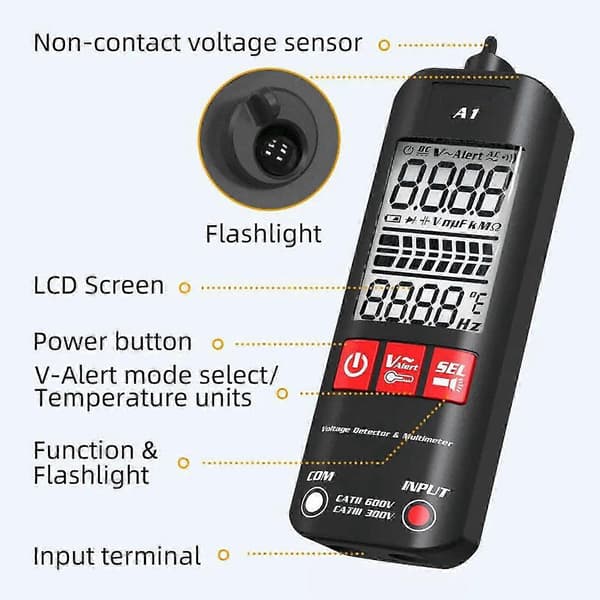 A1 Fuldautomatisk digitalt multimeter med anti-brændfunktion
