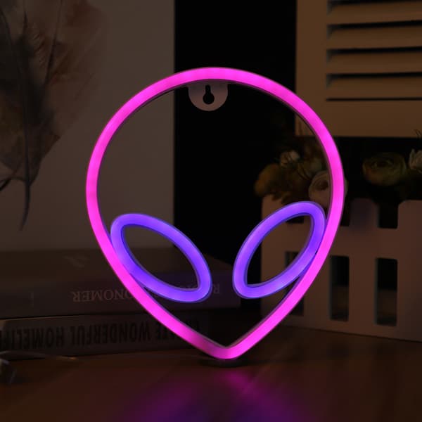 LED-lampe med romvesendesign, veggdekorasjon, modelllampe, soveromsdekorasjon