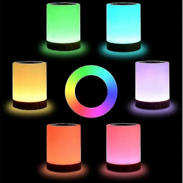 Berørings-bordlampe, dimbar sengelampe med varmhvitt lys