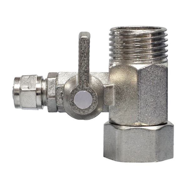 Shut-off valve, Shut-off valve T-adapter 3/8 x 3/8 x 1/4 for connecting 2 devices