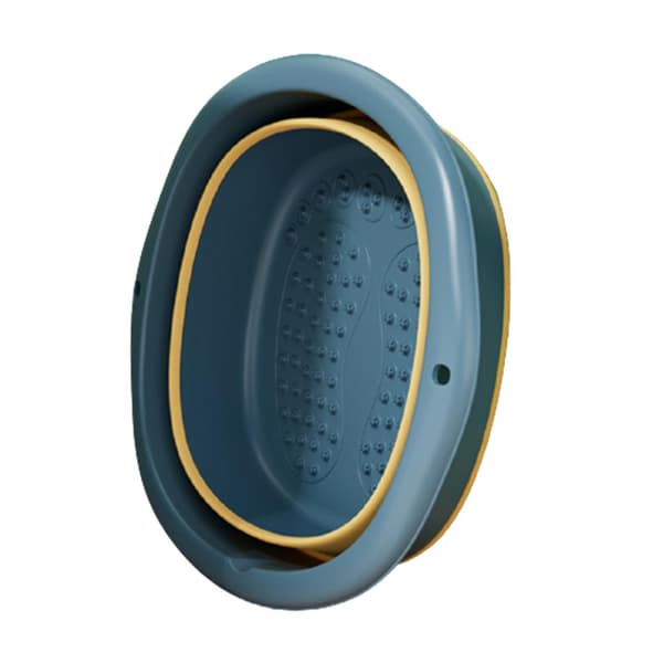 Foldable Foot Bath with Massage Rollers - Blue & Yellow[JUN] Without Cover BlueYellow Without Cover BlueYellow