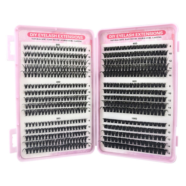DIY Individuelle Øyevipper (30D+40D+50D+60D+80D+100D) （30D+40D+50D+60D+80D+100D）