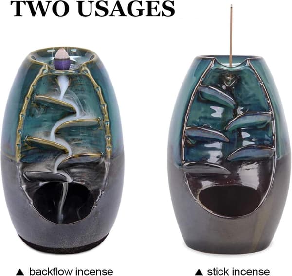 Backflow Røgelsesholder Vandfald Røgelsesbrænder Kegle Røgelsesbrænder Røgelsespindeholder Keramik Aromaterapi Ornament Boligindretning
