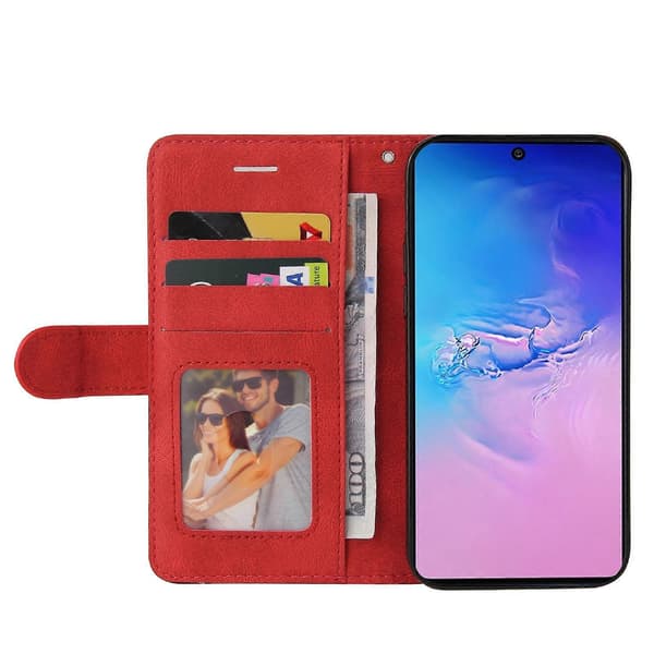For Samsung Galaxy S10 Lite / A91 Two-tone Splicing Horizontal Flip PU Leather Case with Holder & Card Slots & Wallet [DB] Red Red