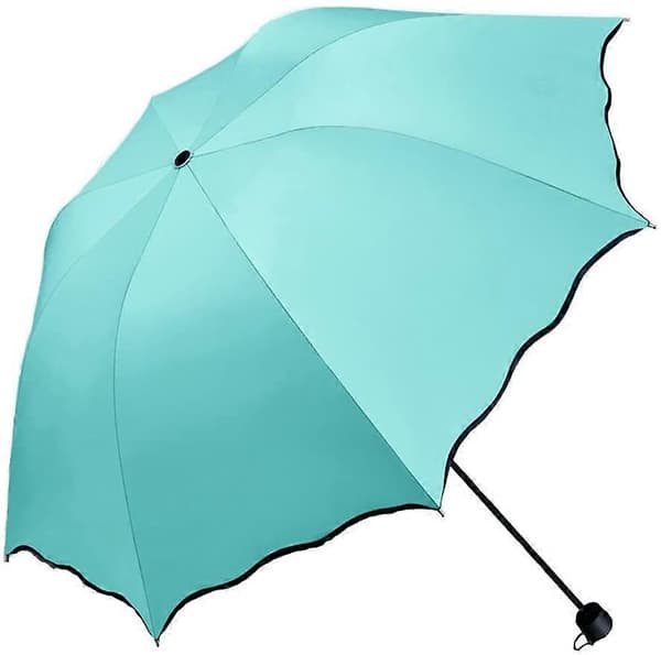 Dameparaply UV Parasol Solbeskyttelse til Kvinder Sommer Solbeskyttelse 8 Ribber Let UV-tæt Paraply (Mintgrøn)