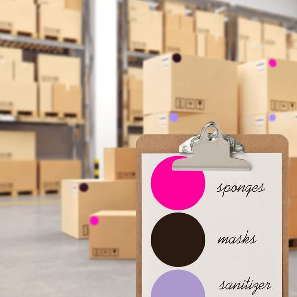 /#/2 Tommer Rundt Mærke, Fluorescerende Pink, Permanent Farvekodet Plet S/#/