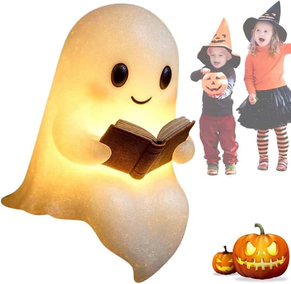 Halloween Decorations, Glowing Ghost Statues for Desk and Living Room Decorations