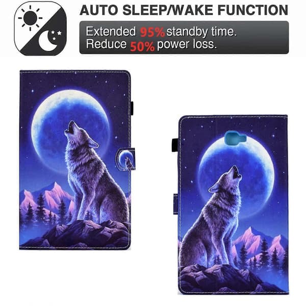 Sytt surfplateetui for Samsung Galaxy Tab A 10.1 2016 T580 [DB] Night Wolf Night Wolf