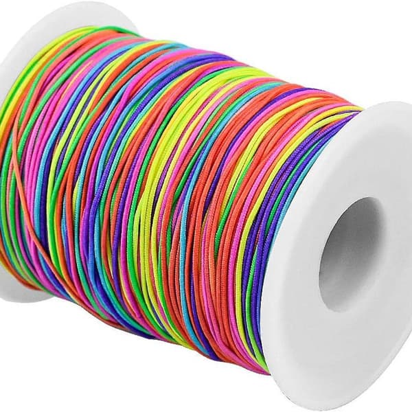 100 m Rainbow Elastic Cord, Stretchy Fabric Thread, KLB Cord