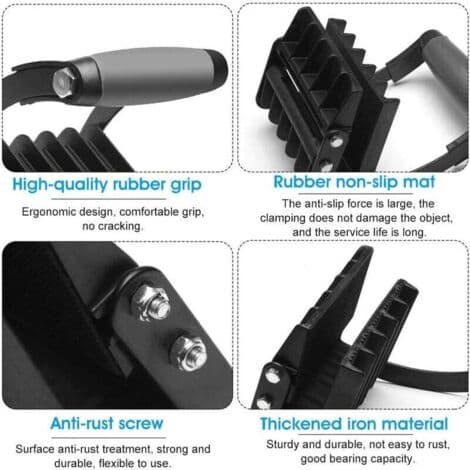 Jernpladeløfter, Ergonomisk Gipspladeløfter, Gorilla Gripper, Støtteplader til Bagstykker, Gribeplader til Bekvem Løft af