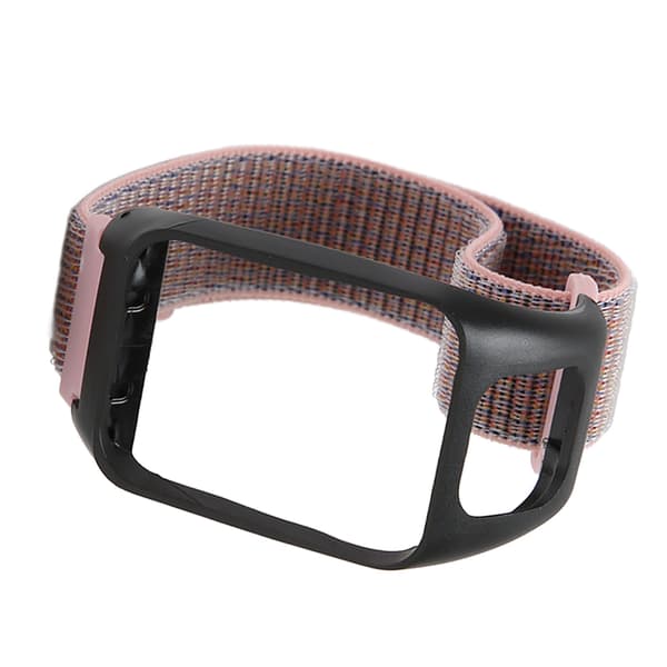 2 i 1 elastisk flettet sportsrem i nylon, erstatningsrem til TOMTOM Runner3 Pink Sand
