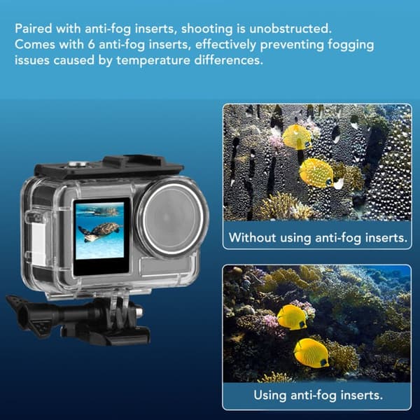 Waterproof Case for Action Camera Underwater Protective Housing Compatible with Osmo Action 4 3 60M Diving Shell, DUBUNS