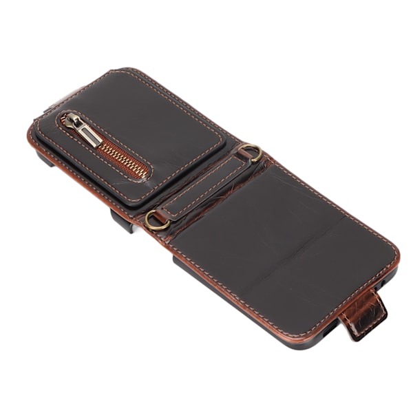 Multifunktionel Wallet Case med Kortlommer til Z Flip 3 Foldbar Telefon Læder Case Mobiltelefontilbehør Brun